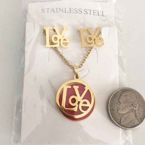 NEW Stainless Steel Necklace and Earrings Set - Picture 5 of 8